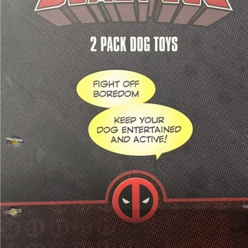 NEW Dog Toys -2 Pack, MARVEL Deadpool, 5” Plush Squeaker Toys, All Dogs HTF RARE